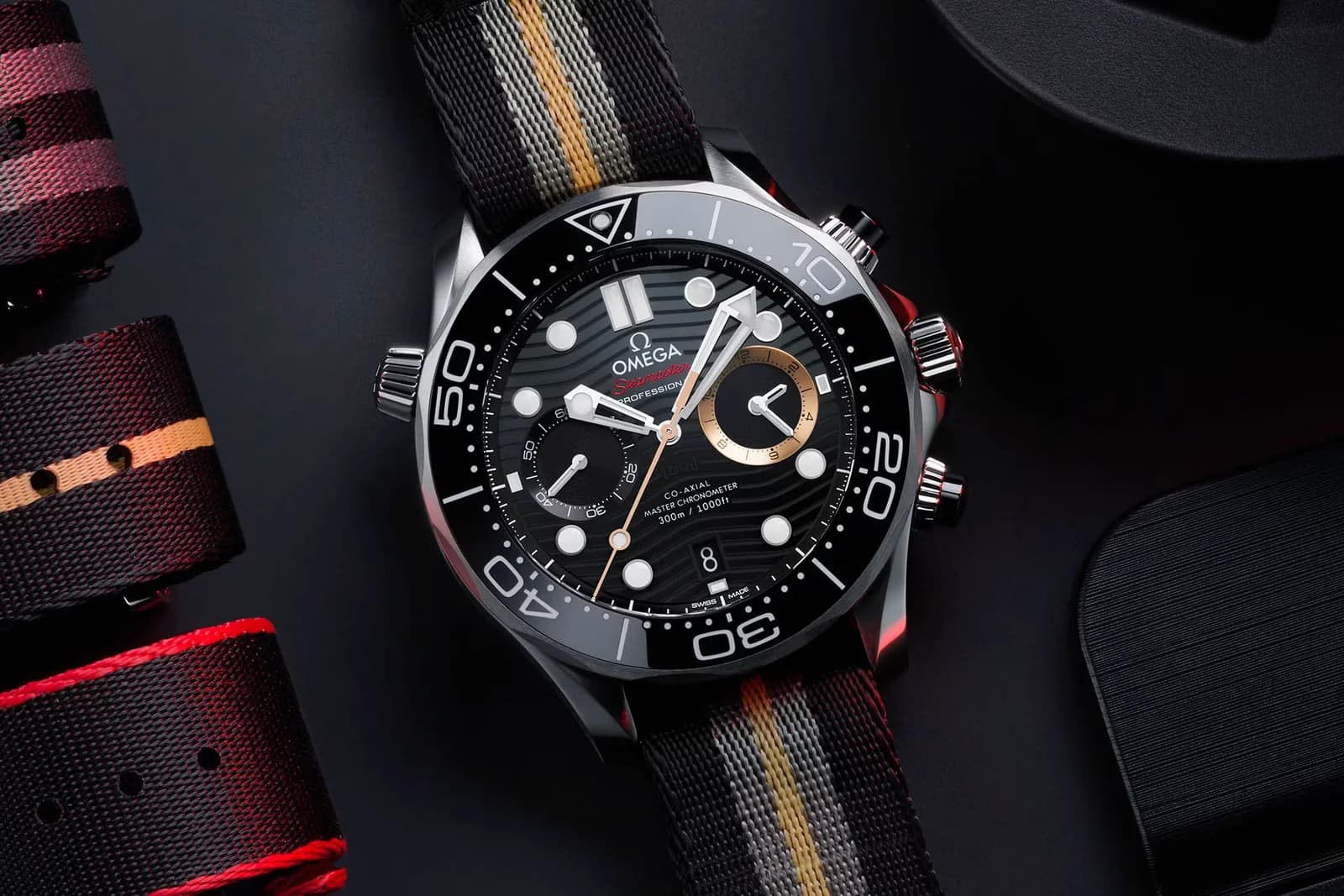 Omega Seamaster Diver 300M Chronograph, dial front
